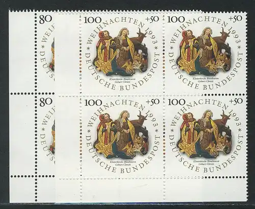 1707-1708 Weihnachten 1993, E-Vbl. u.l., Satz **