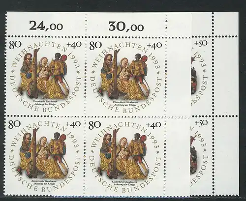 1707-1708 Weihnachten 1993, E-Vbl. o.r. Satz **