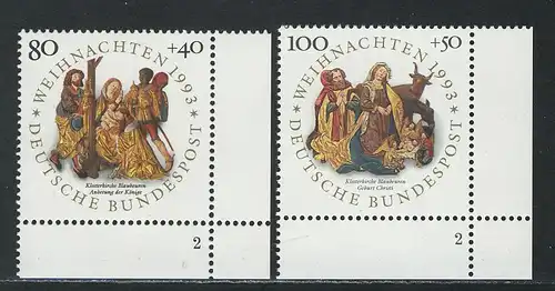 1707-1708 Weihnachten 1993, Ecke FN2, Satz **