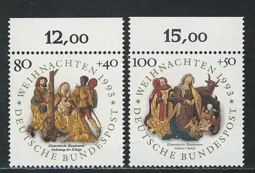 1707-1708 Noël 1993, Oberrand, set **