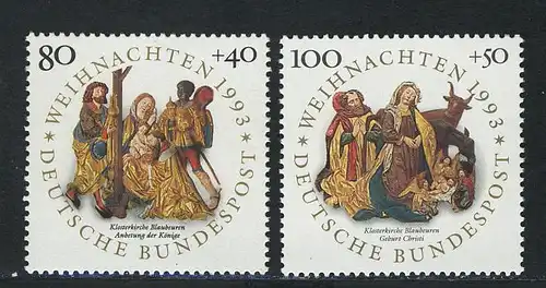 1707-1708 Weihnachten 1993, Satz postfrisch **