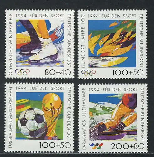 1717-1720 Aide sportive 1994, série "frais de port"