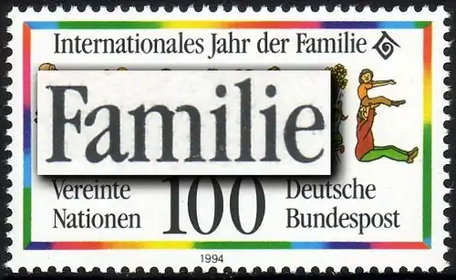 1711 Familie mit PLF gebrochenes m in Familie, Feld 11 **