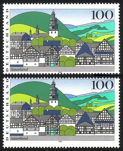 1810 Sauerland: nach oben bzw. unten verschobenes Druckbild, Set **