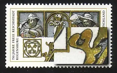 1786 Regensburg mit PLF Fleck beim unterem Giebel, Feld 6, **