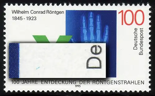 1784 Röntgen mit PLF blauer Strich über D von DEUTSCHE, Feld 10, **
