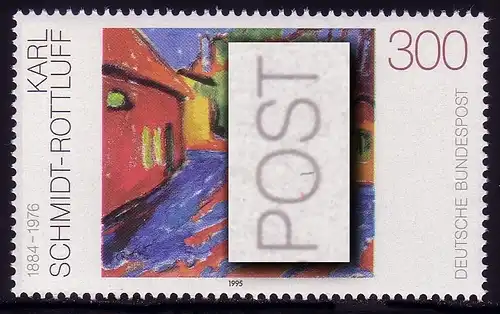1776 Schmidt-Rottluff avec un trait PLF dans O de POST, case 1, **
