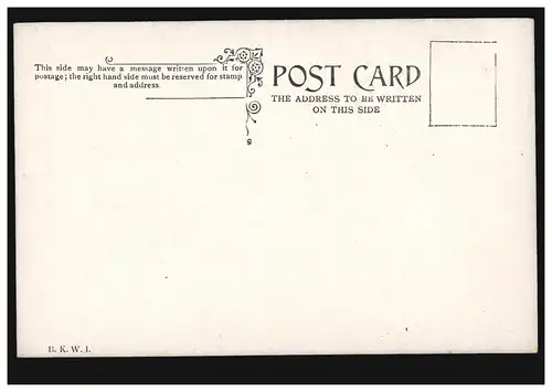 Künstler-AK Winter: Frau in Weiß mit Korb, Verlag B.K.W.I., ungebraucht