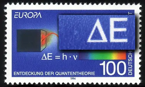 1733 Europa 100 Pf mit PLF Fleck links von der Formel, Feld 3, **