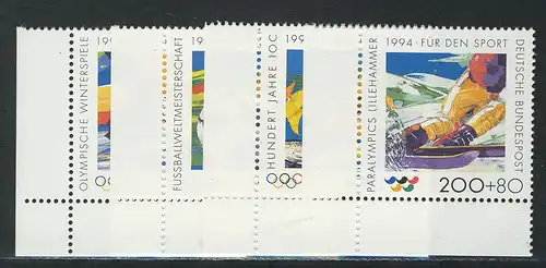 1717-1720 Sporthilfe 1994, Ecke u.l. Satz **