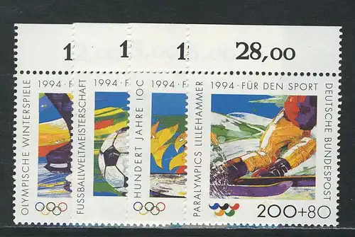 1717-1720 Sporthilfe 1994, Oberrand, Satz **