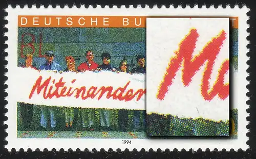 1725 Ensemble: courte ligne noire sous M en commun, case 3, **