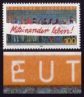 1725 Miteinander mit PLF Ball auf erstem E in DEUTSCHE, Feld 42, **