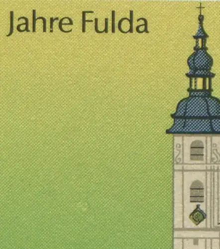 1722 Fulda avec double-PLF: R cassé en années et tache, case 15, **