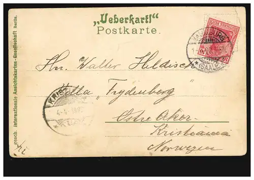 Karikatur-AK Der Überkuss - Der Gummi-Kuss-Automat! NAUMBURG (SAALE) 1.4.1902