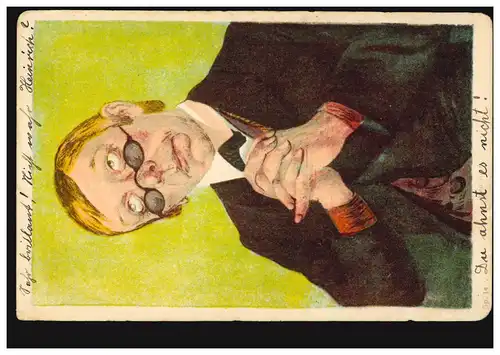 Caricature-AK Le Biedermann Heinrich! GRAND-BREKENTHIN 8.5.1908