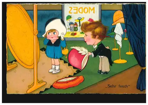 Caricature AK Très fessée - La sélection de chapeau, édition Amag, inutilisé