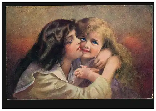 Künstler-AK A.v. Riesen: Die Geschwister, Verlag Ploeger, gelaufen um 1917