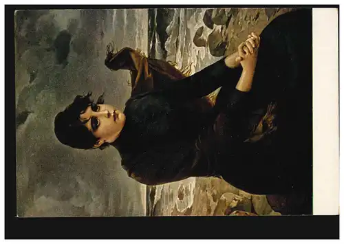 AK O. Lingner: La chance engloutie - femme en deuil à la mer, inutile