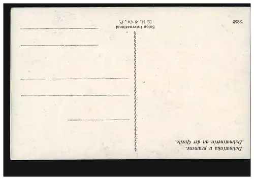 AK Dalmatienne à la source, édition D.K. & Co. P., non utilisée