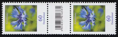 3468 Kornblume 60 Cent 500er, Paar mit KLEINER Nummer und Codierfeld **