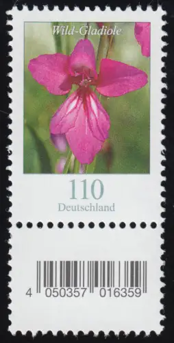 3471 Gladiole sauvage 110 cents, avec un petit nombre et un champ de code **