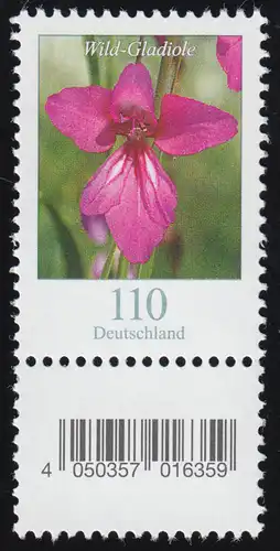 3471 Wild-Gladiole 110 Cent, mit KLEINER Nummer und Codierfeld **