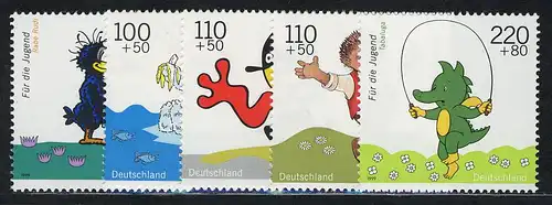 2055-2059 Jugend Trickfilmfiguren 1999, Satz postfrisch **