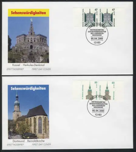2176-2177 SWK Kassel und Dortmund 2001, Paare je auf FDC, ESSt Berlin