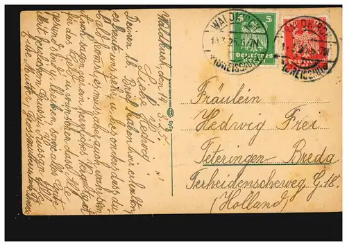 Carte de visite en Forêt Noire, WALDKIRCH (BREISGU) 14.2.1925