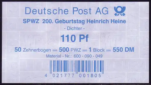 1962 Heine 1. Auflage: Banderole - Dichter -