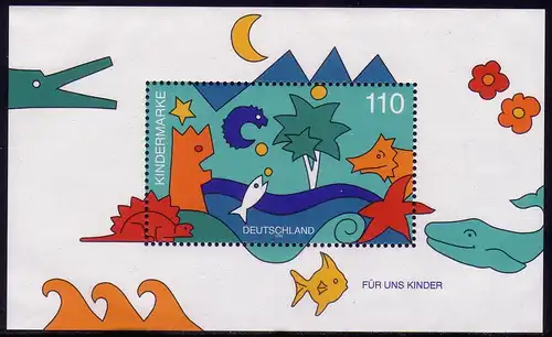 Bloc 42 Pour nous enfants - coupe verticale: queue de baleine coupée, **