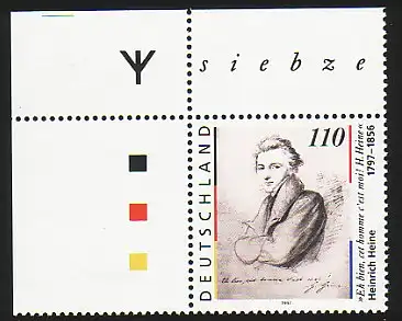 1962 Heine 1ère édition: coin o.l. large bord - presque en taille de marque,**