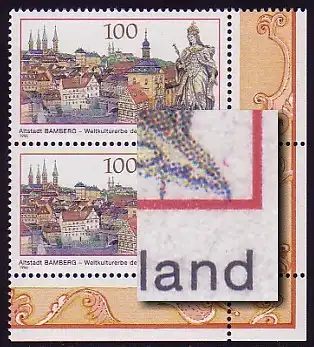1881 Bamberg mit PLF roter Strich an der Statue, Feld 8 **