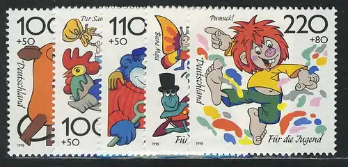 1990-1995 Jeunes personnages de dessins animés 1998, série post-frais **