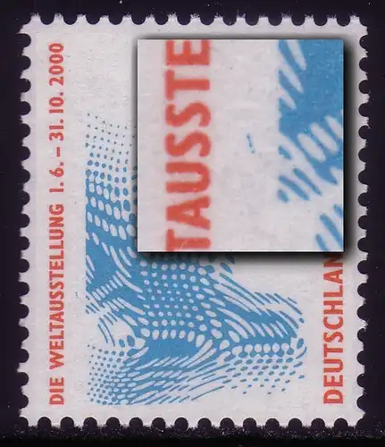 2009A SWK 110 Pf: trait bleu à droite du S en exposition mondiale, champ 2 **