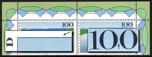 1850 Paysage de Saale: OR-Paire avec 2 PLF, champs 1+2 **