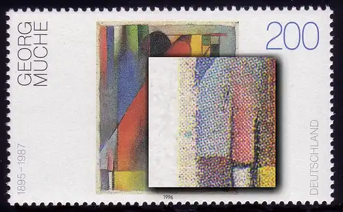 1844 Muche avec PLF bleu tache en bas à gauche de la photo, boîte 9, **