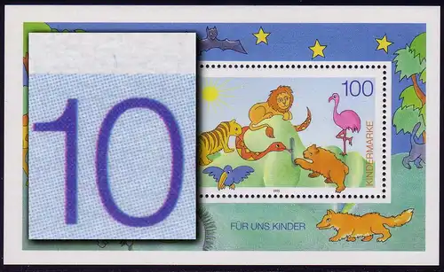 Block 34 Für uns Kinder - PLF blauer Strich über der 100, **