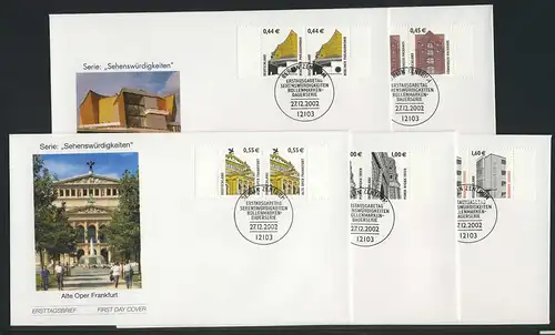 2298-2302 SWK 5 Werte 0,44 bis 1,60 - 5 Paare auf 5 FDC je mit FDC Berlin