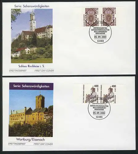 2210-2211 SWK Kirchheim 0,26 und Eisenach 2,05 - Paare auf FDC ESSt Berlin