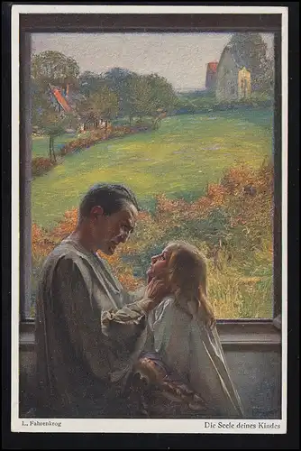 Künstler-AK Ludwig Fahrenkrog: Die Seele deines Kindes, ungebraucht