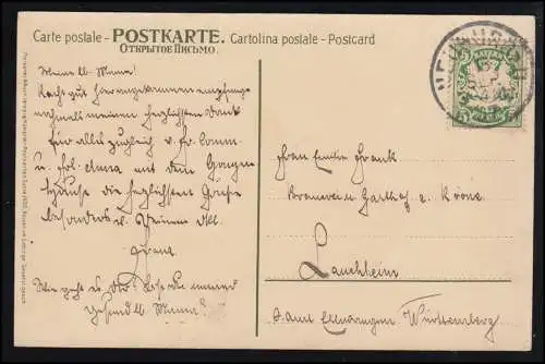 Voyage en montagne AK Artiste: La tranquillité de la diligence postale, NOUVEAUBURG a.D. 18.9.1907