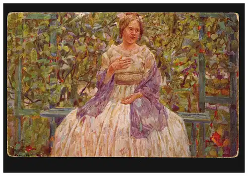 AK-Hela Peters: Le Pouce préféré, Poste de Champ SAARBURG/LOTHR. 1917