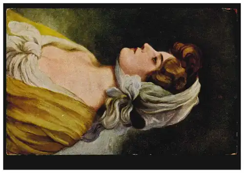 Künstler-AK Charrier: Frauenkopf, ungebraucht