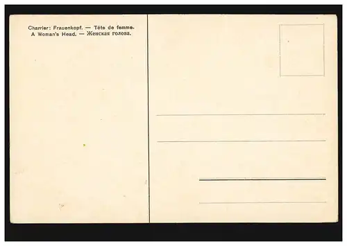 Künstler-AK Charrier: Frauenkopf, ungebraucht
