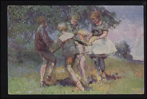 Artiste-AK C.W. Bergmüller: enfants, édition M.K.B., non utilisé