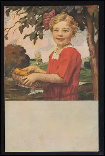 AK Artiste L.v. Zumbusch: Elsi Eva - Fille avec des pommes, non utilisée