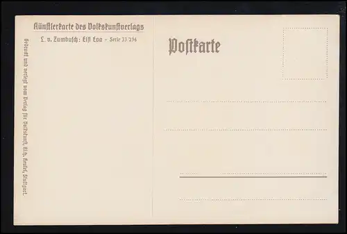 Künstler-AK L.v. Zumbusch: Elsi Eva - Mädchen mit Äpfeln, ungebraucht
