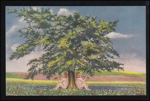 AK Artiste de Gauen allemand: Duett Printemps Édition A.R.&C.i.B.,inutilisé